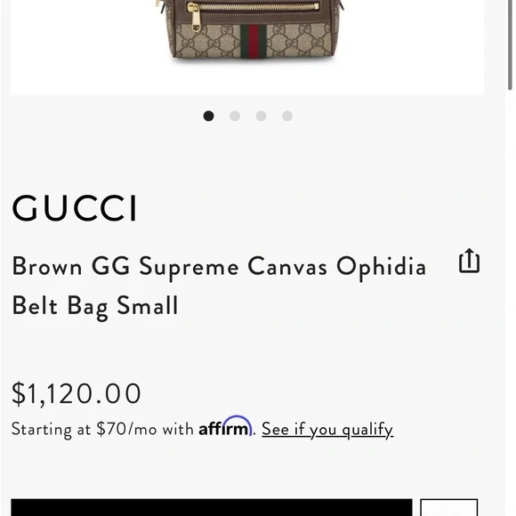 Gucci Brown GG Supreme Canvas Ophidia Belt Bag - Picture 7 of 7